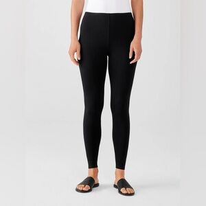 Eileen Fisher Viscose Jersey Ankle Black Leggings